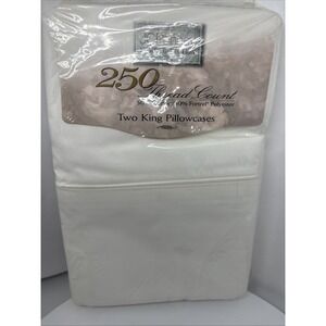 JCPenny Home Collection 2 King Pillowcases Cool‎ White 20 x 36" Solid White USA